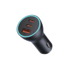 Baseus Pro 3-poorts USB snellader autolader 1x USB-A en 2x USB-C (65W, donkergrijs)  ABA00232 - 5