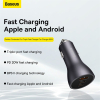Baseus Pro 3-poorts USB snellader autolader 1x USB-A en 2x USB-C (65W, donkergrijs)  ABA00232 - 6