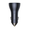 Baseus Pro 3-poorts USB snellader autolader 1x USB-A en 2x USB-C (65W, donkergrijs)  ABA00232 - 1