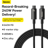 Baseus Tungsten Gold Fast Charging USB-C naar USB-C kabel 3 meter (240W, zwart)  ABA00224 - 7