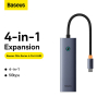 Baseus UltraJoy 4-poorts Hub USB-C naar 4x USB-A (grijs)  ABA00179 - 5