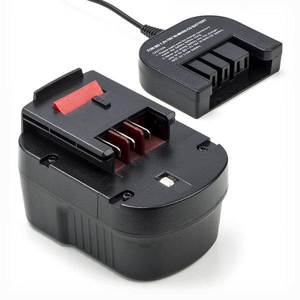 Black & Decker A12 / A1712 / HPB12 accu + lader (12 V, 1.5 Ah, 123accu huismerk)  ABL00438 - 1