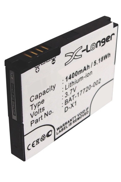 Blackberry D-X1 / BAT-17720-002 accu (1400 mAh, 123accu huismerk) ABL00152 - 1