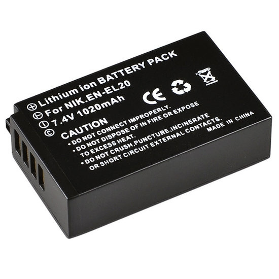 Blackmagic MH-27 / EN-EL20 / EN-EL20A accu (1020 mAh, 123accu huismerk)  ABL00344 - 1