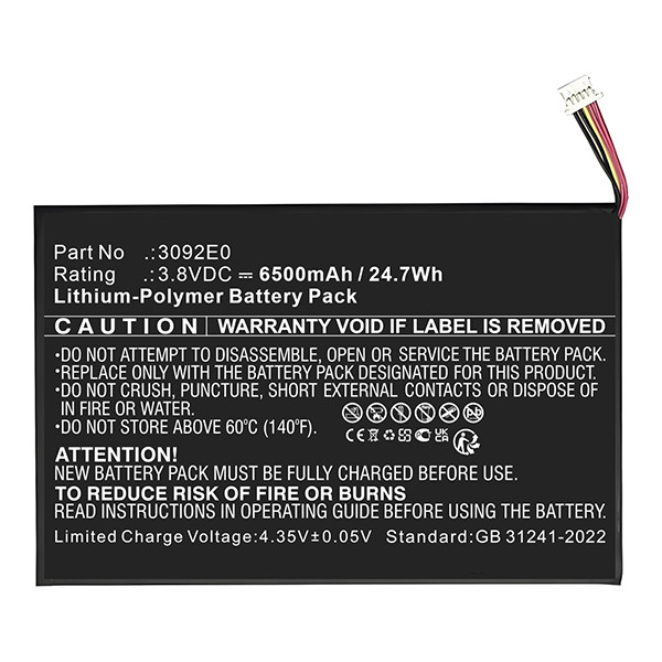 Blackview 3092 accu (3.8 V, 6500 mAh, 123accu huismerk) ABL00525 - 1