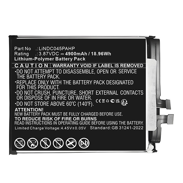 Blackview LiNDC045PAHP accu (3.87 V, 4900 mAh, 123accu huismerk) ABL00519 - 1