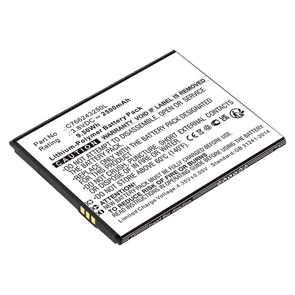 Blu C766243250L accu (3.8 V, 2500 mAh, 123accu huismerk)  ABL00480 - 1