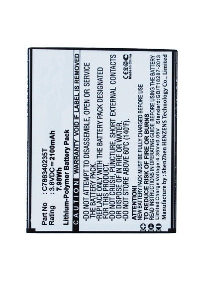 Blu C786340235T accu (2100 mAh, 123accu huismerk)  ABL00188 - 1