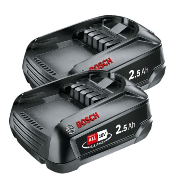 2 stuks Bosch | Power For All 18 V | PBA 18 V | 1600A005B0 accu's (18 V, 2.5 Ah, origineel) ABO00678 - 1