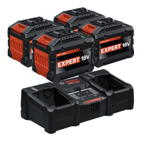 4 stuks: Bosch Expert EXBA18V-150 / 1600A036ZM accu + lader (18 V, 15 Ah, origineel) ABO00643