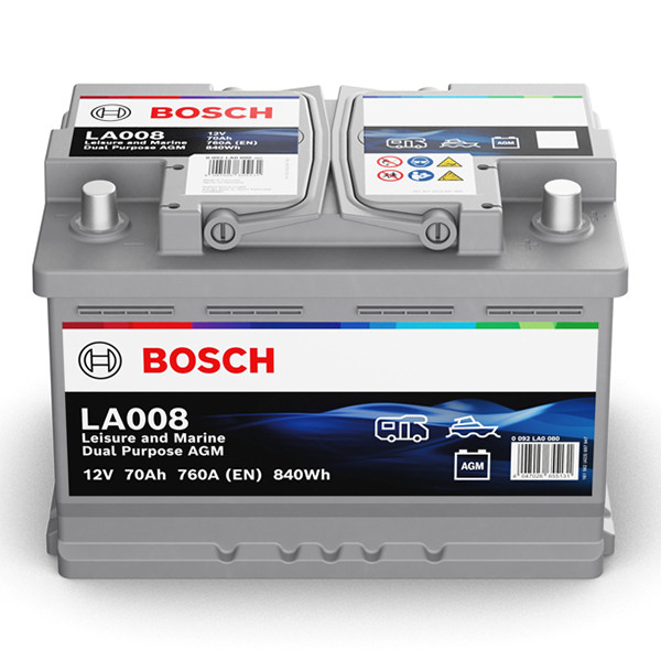 Bosch AGM Dual Purpose LA 008 / 840 070 076 accu (12 V, 70 Ah, 760 A) ABO00748 - 2