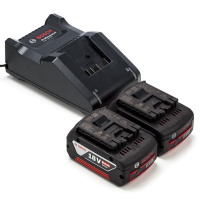 Bosch Starterset: 2x Bosch GBA 18V accu's + lader (18 V, 6.0 Ah, origineel)  ABO00523