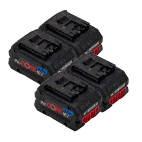 Startertset: 4x Bosch ProCORE 18V / 1600A02149 accu's (18 V, 5.5 Ah, origineel) ABO00688 - 1