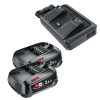 Startset: 2 stuks Bosch | Power For All 18 V | PBA 18 V | 1600A005B0 accu's + dubbellader (18 V, 2.5 Ah, origineel) ABO00685 - 1