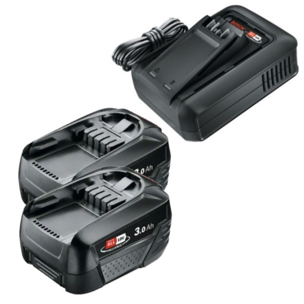 Startset: 2 stuks Bosch | Power For All 18 V | PBA 18 V | 1600A02P4P accu's + oplader (18 V, 3.0 Ah, origineel) ABO00676 - 1