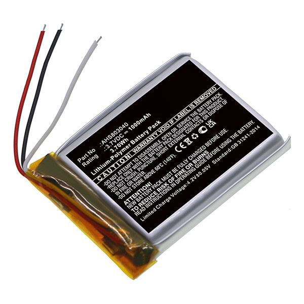 Bose AHS803040 accu (3.7 V, 1000 mAh, 123accu huismerk)  ABO00405 - 1