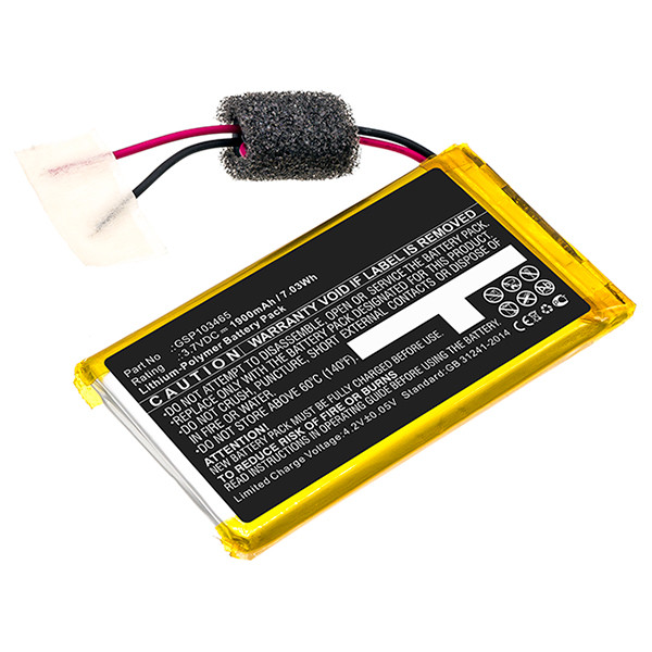 Braven GSP103465 accu (3.7 V, 1900 mAh, 123accu huismerk)  ABR00078 - 1