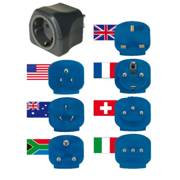 Brennenstuhl Reisstekkerset (7 adapters, 10 A)  ABR00088 - 1