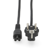 C5 EU-kabel voor netstroom (3 meter, Haaks, 123accu huismerk)