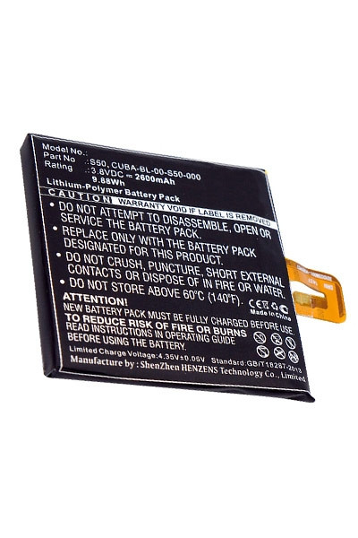CAT S50 / CUBA-BL-00-S50-000 accu (2600 mAh, 123accu huismerk)  ACA00308 - 1