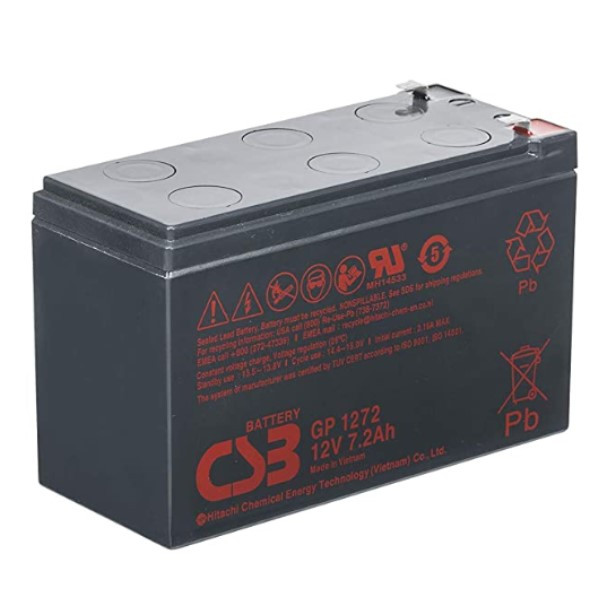 CSB GP1272 VRLA AGM Loodaccu (12V, 7.2 Ah, T2 terminal)  ACS00008 - 1