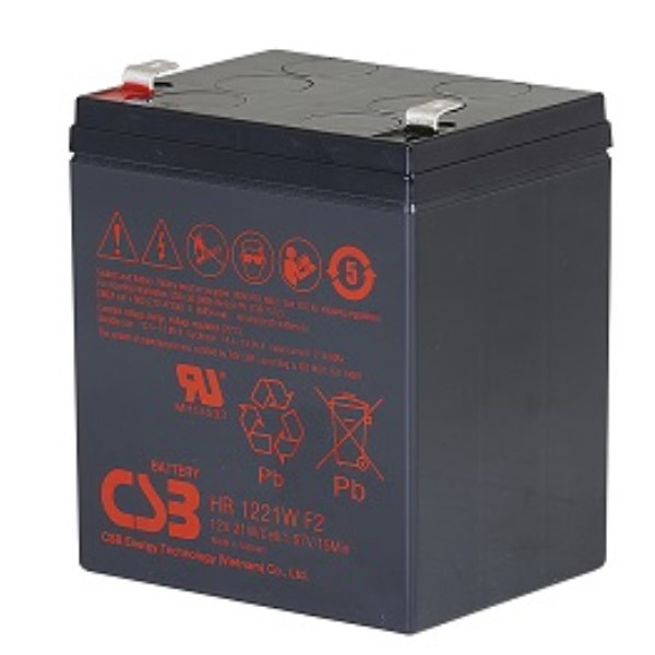 CSB HR1221W VRLA AGM Loodaccu (12V, 5 Ah, T2 terminal)  ACS00009 - 1