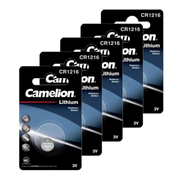 Camelion CR1216 3V Lithium knoopcel batterij 5 stuks  ACA00243 - 1