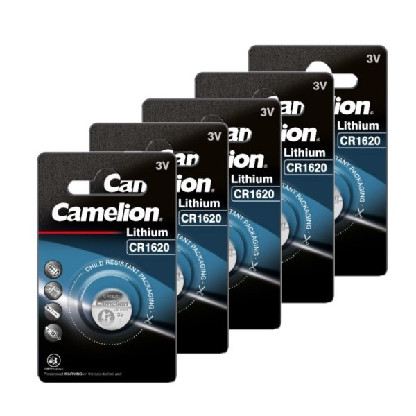Tien gebruiker gouden Camelion CR1620 Lithium knoopcel batterij 5 stuks Camelion 123accu.nl