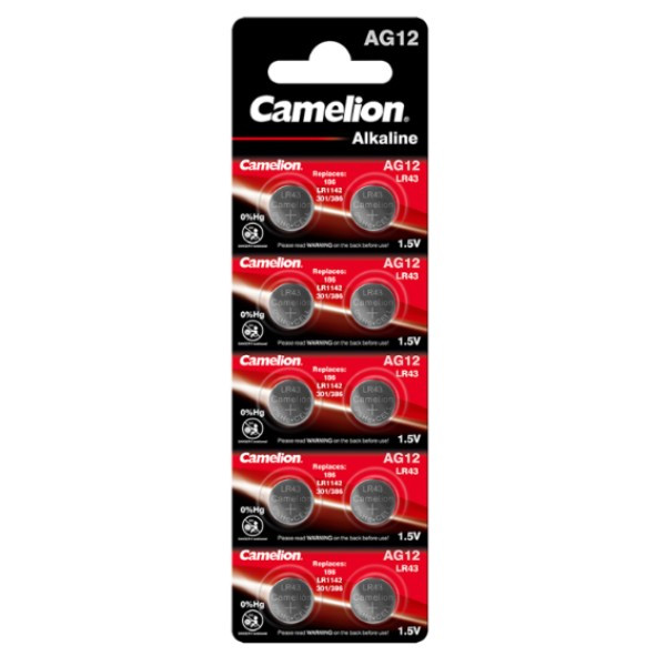 Camelion LR43 / V12GA / 186 Alkaline knoopcel batterij 10 stuks  ACA00237 - 1