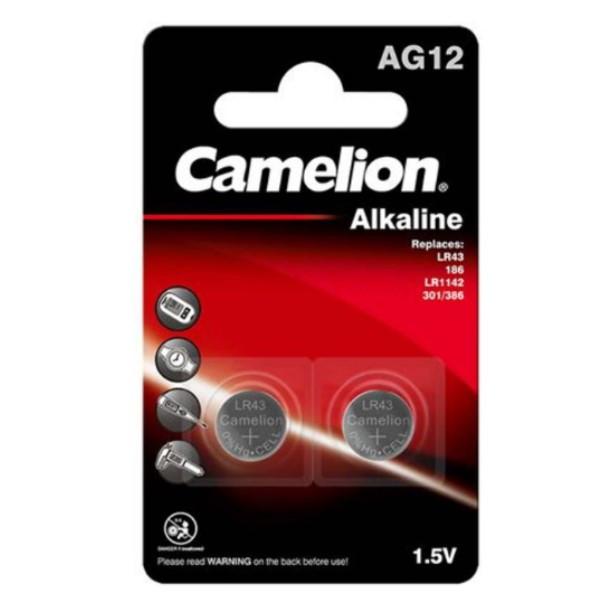 Camelion LR43 / V12GA / 186 Alkaline knoopcel batterij 2 stuks  ACA00615 - 1