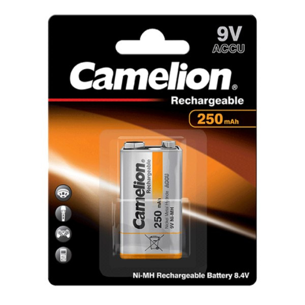 Camelion Oplaadbare 9V / E-block / 6HR61 Ni-Mh Batterij (2 stuks, 250 mAh)  ACA00655 - 1