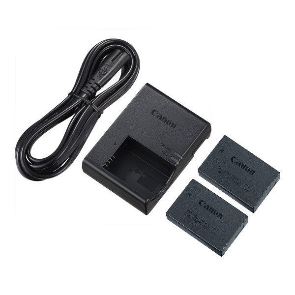 2 stuks Canon LP-E17 accu's + LC-E17 oplader (7.4V, 1040 mAh, origineel) ACA00782 - 1