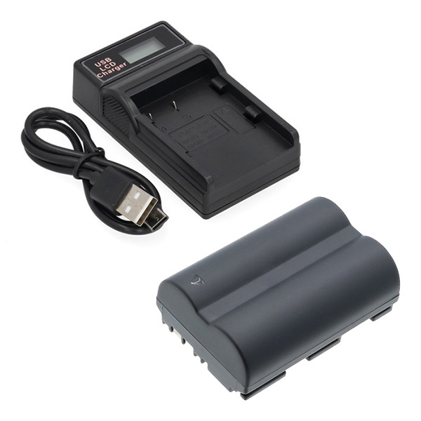 Canon BP-511 / BP-512 / BP-522 accu met USB-C single slot oplader (7.4 V, 2000 mAh, 123accu huismerk) ACA00809 - 1