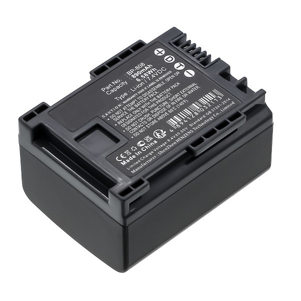 Canon BP-807 / BP-808 / BP-809 accu (7.4 V, 890 mAh, 123accu huismerk) ACA00171 - 2