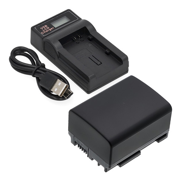 Canon BP-807 / BP-808 / BP-809 accu met USB-C single slot oplader (7.4 V, 890 mAh, 123accu huismerk) ACA00803 - 1