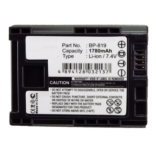 Canon BP-818 / BP-819 / BP-820 accu (7.4 V, 1780 mAh, 123accu huismerk) ACA00178 - 2