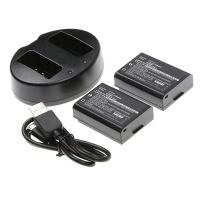 Canon LP-E10 / 5108B002 accu's en USB-dubbellader (7.4 V, 1100 mAh, 123accu huismerk)  ACA00301