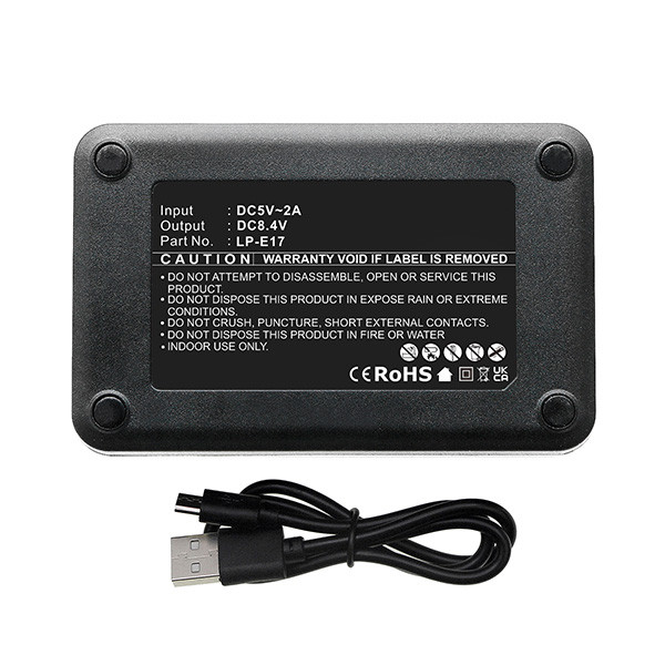 Canon LP-E17 USB-C double slot oplader (8.4V, 0.7A, 123accu huismerk) ACA00667 - 3