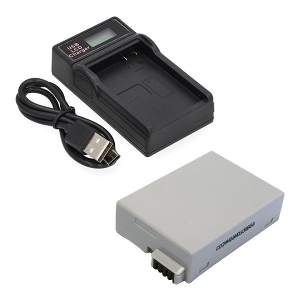 Canon LP-E8/4515B002AA accu met USB-C single slot oplader (7.4 V, 1120 mAh, 123accu huismerk) ACA00830 - 1