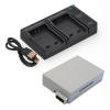 Canon LP-E8 / 4515B002AA accu met USB-C double slot oplader (7.4 V, 1120 mAh, 123accu huismerk) ACA00832 - 1