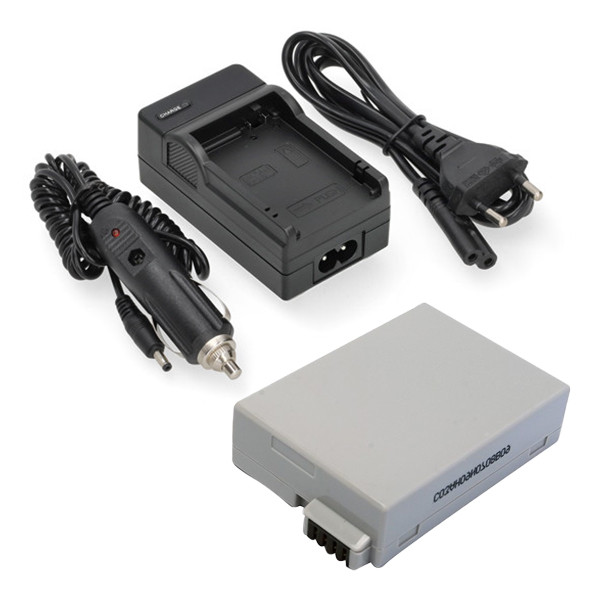 Canon LP-E8 / 4515B002AA accu met single slot oplader (7.4 V, 1120 mAh, 123accu huismerk) ACA00834 - 1