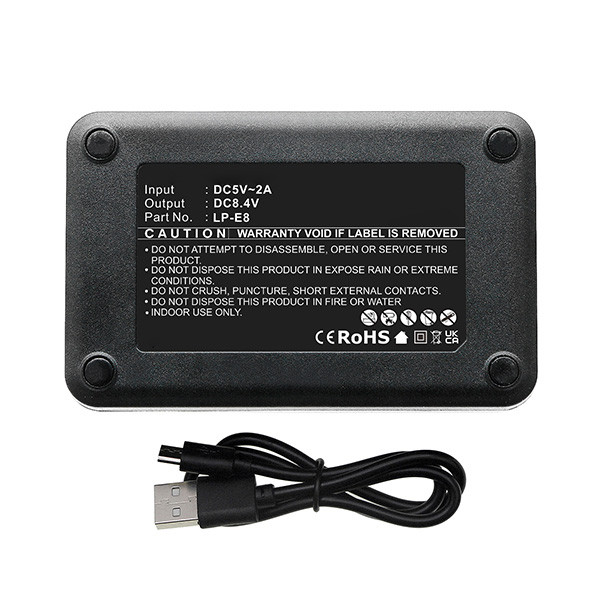 Canon LP-E8 / 4515B002 / 4515B002BA oplader (8.4V, 0.6A, 123accu huismerk) ACA00672 - 3