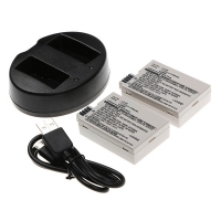 Canon LP-E8 accu's en lader (1120 mAh, 123accu huismerk)  ACA00299