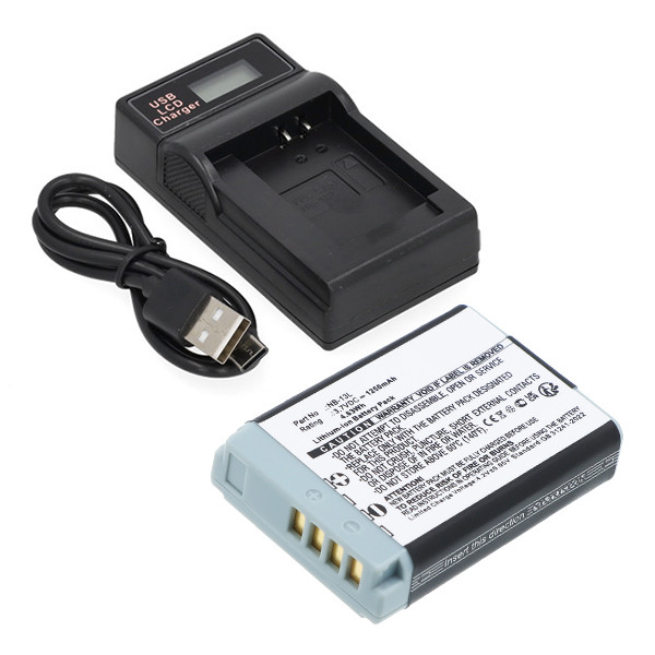 Canon NB-13L / NB-15L accu + USB-C single slot oplader (3.7 V, 1250 mAh, 123accu huismerk) ACA00866 - 1