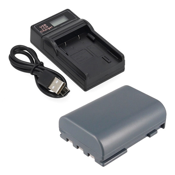 Canon NB-2LH / 9612A001 accu met USB-C single slot oplader (7.4 V, 600 mAh, 123accu huismerk) ACA00845 - 1