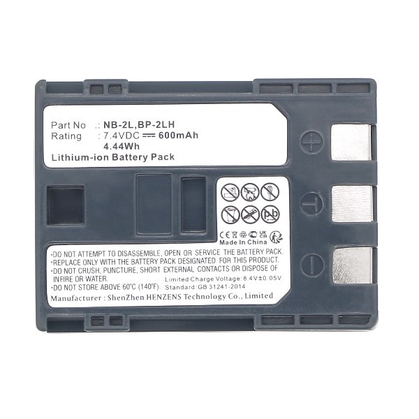 Canon NB-2L / NB-2LH / 9612A001 accu (7.4 V, 600 mAh, 123accu huismerk) ACA00070 - 2