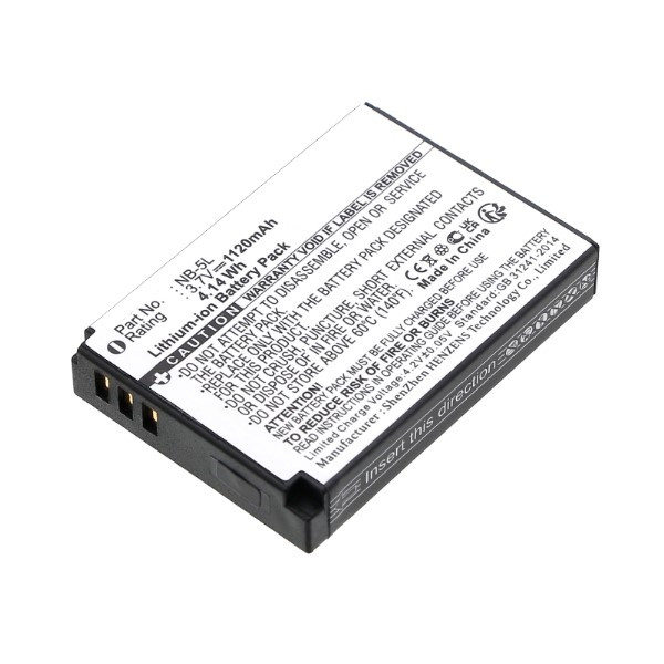 Canon NB-5L / 1135B001AA accu (3.7 V, 1120 mAh, 123accu huismerk) ACA00100 - 1