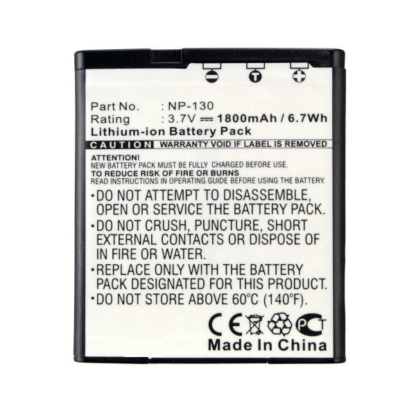 Casio EXILIM NP-130 accu (3.7 V, 1800 mAh, 123accu huismerk) ACA00026 - 3