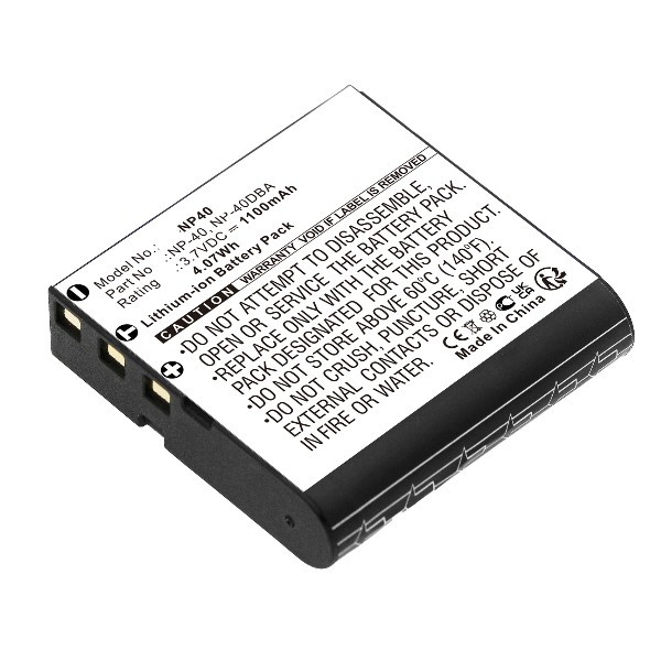 Casio EXILIM NP-40 / NP-40DCA / NP-40DBA accu (3.7 V, 1100 mAh, 123accu huismerk) ACA00016 - 1