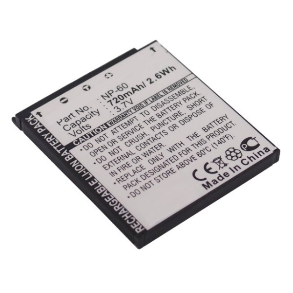 Casio EXILIM NP-60 accu (3.7 V, 720 mAh, 123accu huismerk) ACA00030 - 1